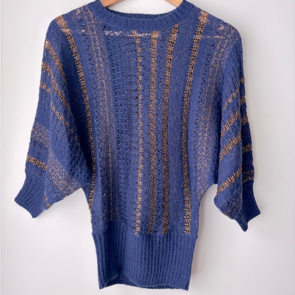 Moda International Navy and Bronze Women's Sweater Small - Picture 1 of 4